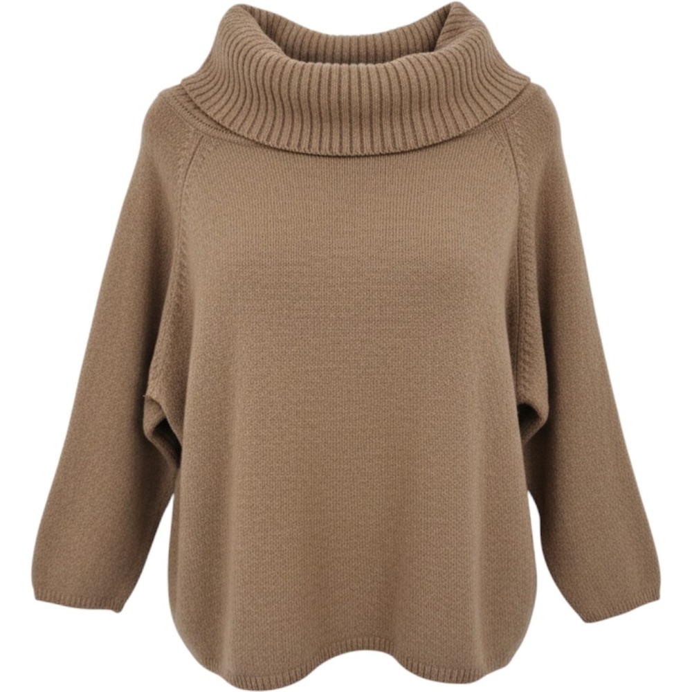 NWT Old Navy Womens XXL Cowl Neck Sweater Camel Brown Heather Knit Cozy Preppy
